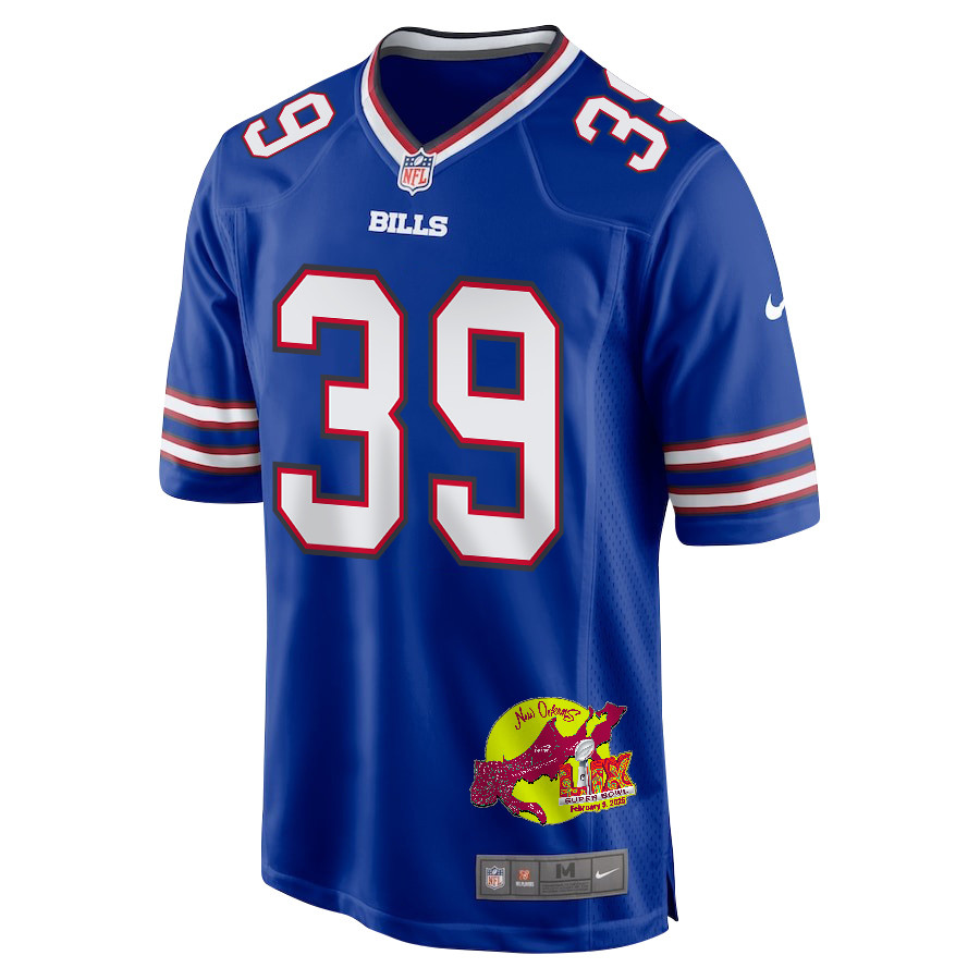Cam Lewis 39 Buffalo Bills Super Bowl LIX New Orleans Patch Game Men Jersey - Royal JS3629 nicesnker - Image 3