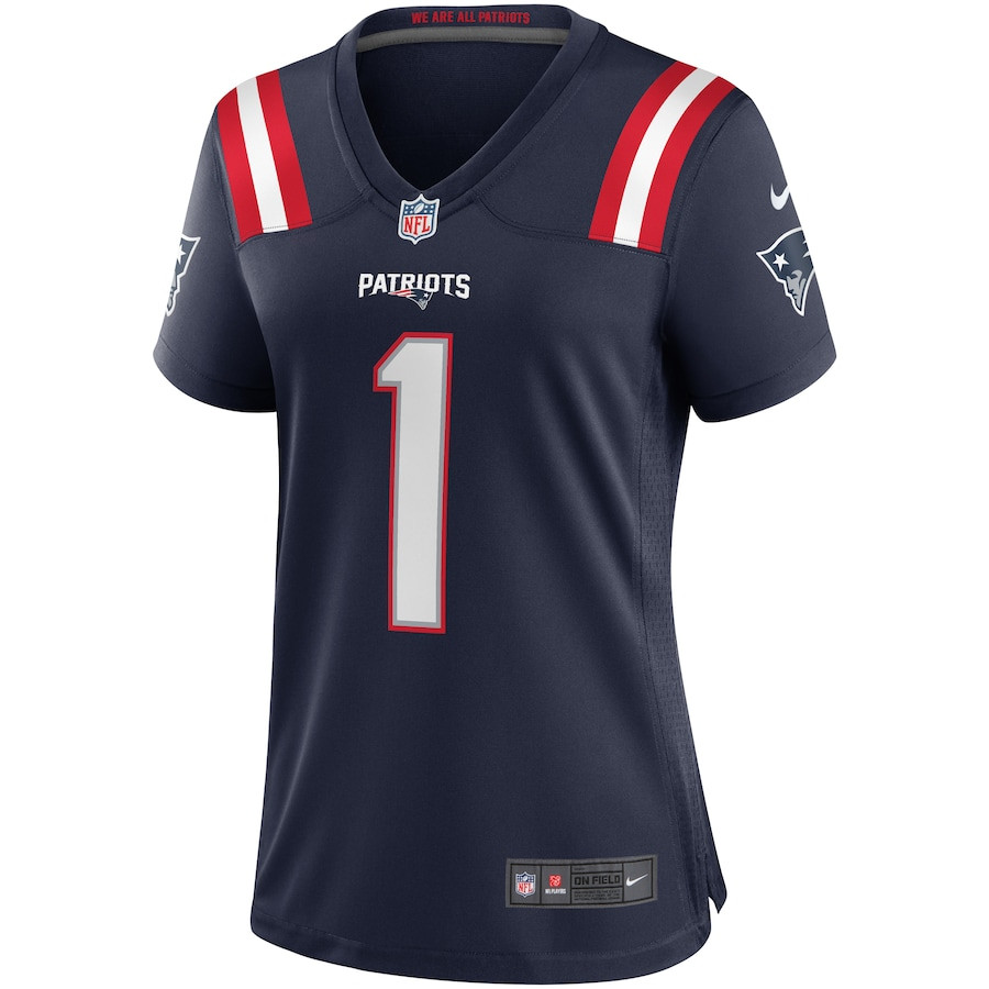 Cam Newton 1 New England Patriots Women Game Jersey - Navy JS3105 nicesnker - Image 2