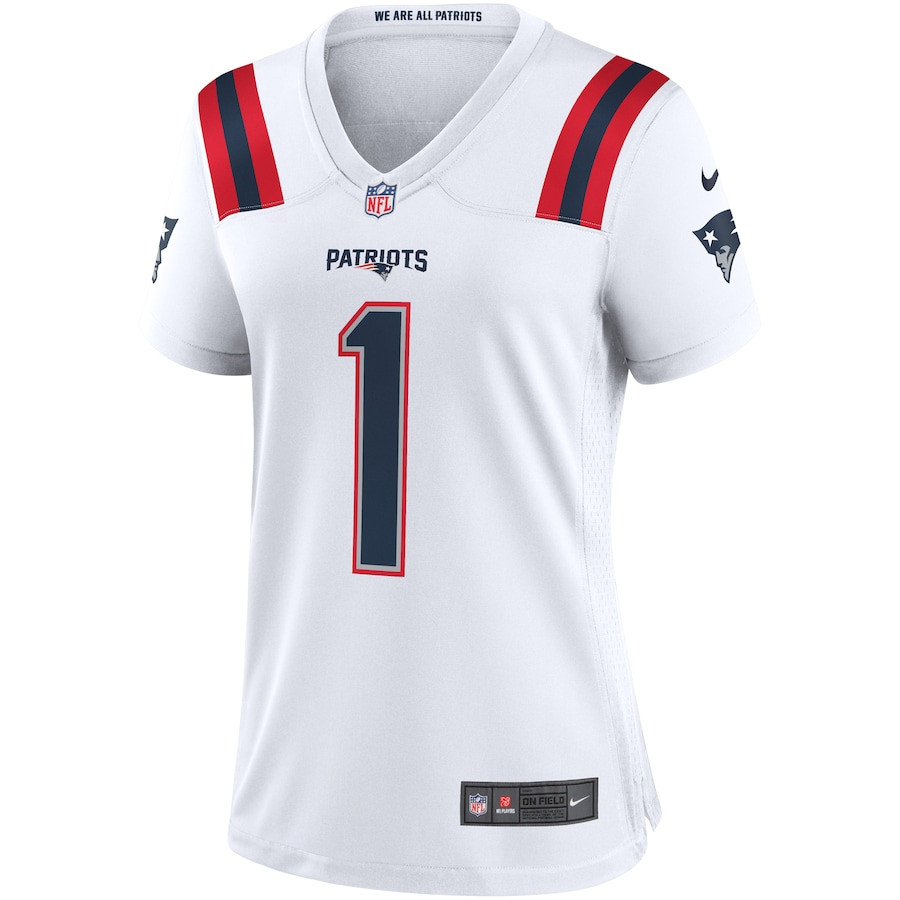 Cam Newton 1 New England Patriots Women Game Jersey - White JS8943 nicesnker - Image 2