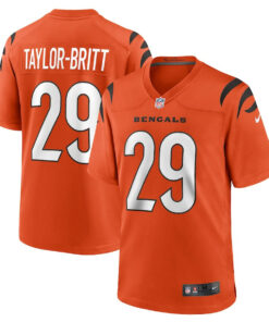 Cam Taylor-Britt 29 Cincinnati Bengals Alternate Game Men Jersey - Orange JS4428 nicesnker