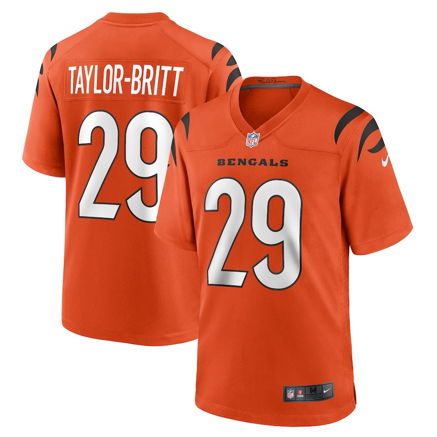 Cam Taylor-Britt 29 Cincinnati Bengals Alternate Game Men Jersey - Orange JS4428 nicesnker