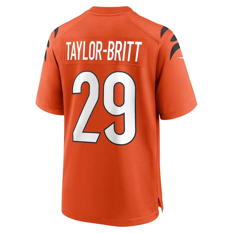 Cam Taylor-Britt 29 Cincinnati Bengals Alternate Game Men Jersey - Orange JS4428 nicesnker - Image 3