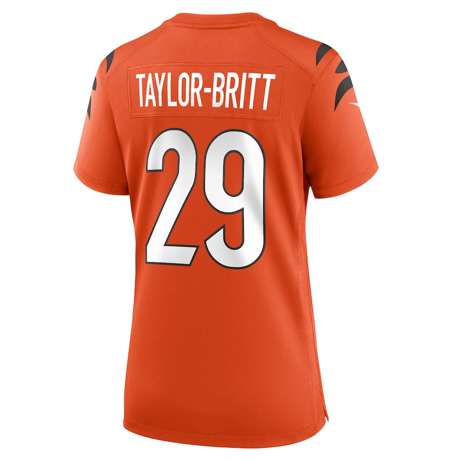 Cam Taylor-Britt 29 Cincinnati Bengals Alternate Game Women Jersey - Orange JS2493 nicesnker - Image 3