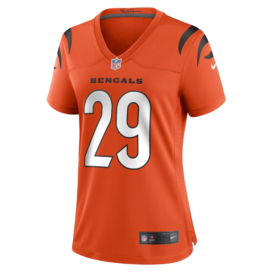 Cam Taylor-Britt 29 Cincinnati Bengals Alternate Game Women Jersey - Orange JS2493 nicesnker - Image 2