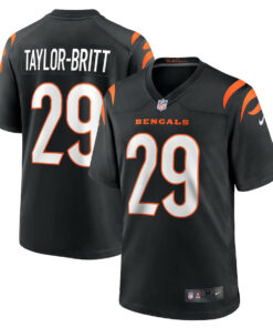 Cam Taylor-Britt 29 Cincinnati Bengals Game Men Jersey - Black JS7075 nicesnker