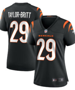 Cam Taylor-Britt 29 Cincinnati Bengals Women Game Jersey - Black JS8312 nicesnker