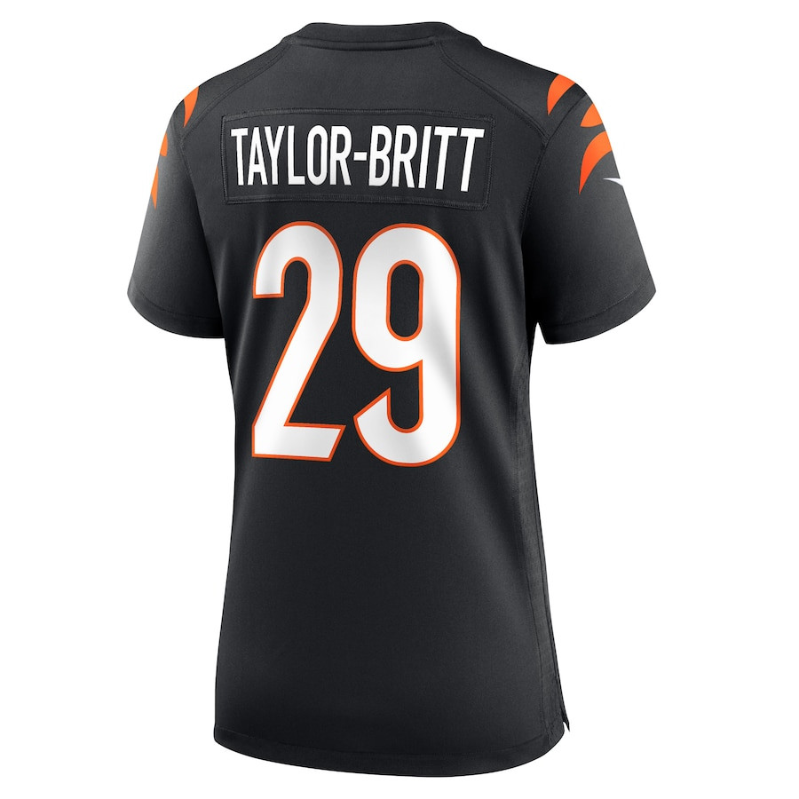 Cam Taylor-Britt 29 Cincinnati Bengals Women Game Jersey - Black JS8312 nicesnker - Image 3
