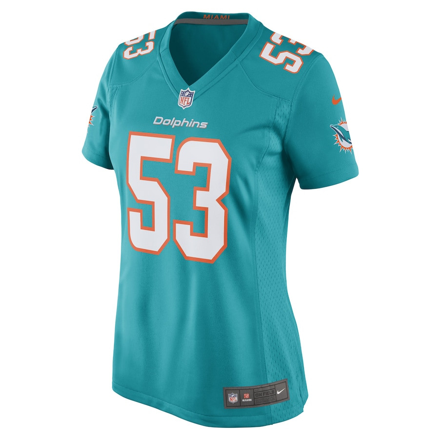 Cameron Goode 53 Miami Dolphins Women Game Jersey - Aqua JS7319 nicesnker - Image 2