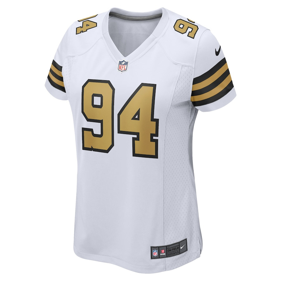 Cameron Jordan 94 New Orleans Saints Women Alternate Game Jersey - White JS4175 nicesnker - Image 2
