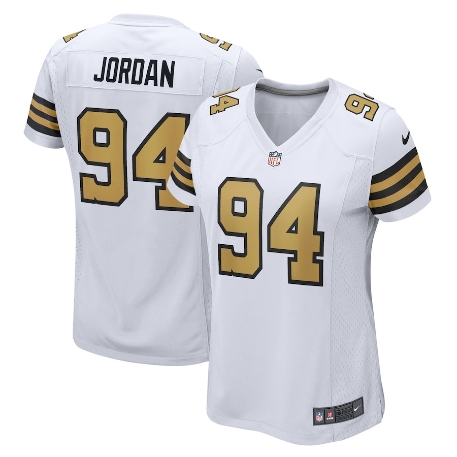 Cameron Jordan 94 New Orleans Saints Women Alternate Game Jersey - White JS4175 nicesnker