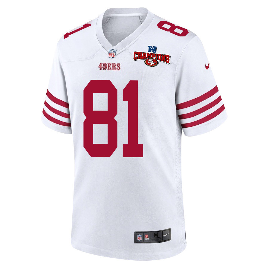 Cameron Latu 81 San Francisco 49ers NFC Champions Patch Game Men Jersey - White JS7542 nicesnker - Image 2