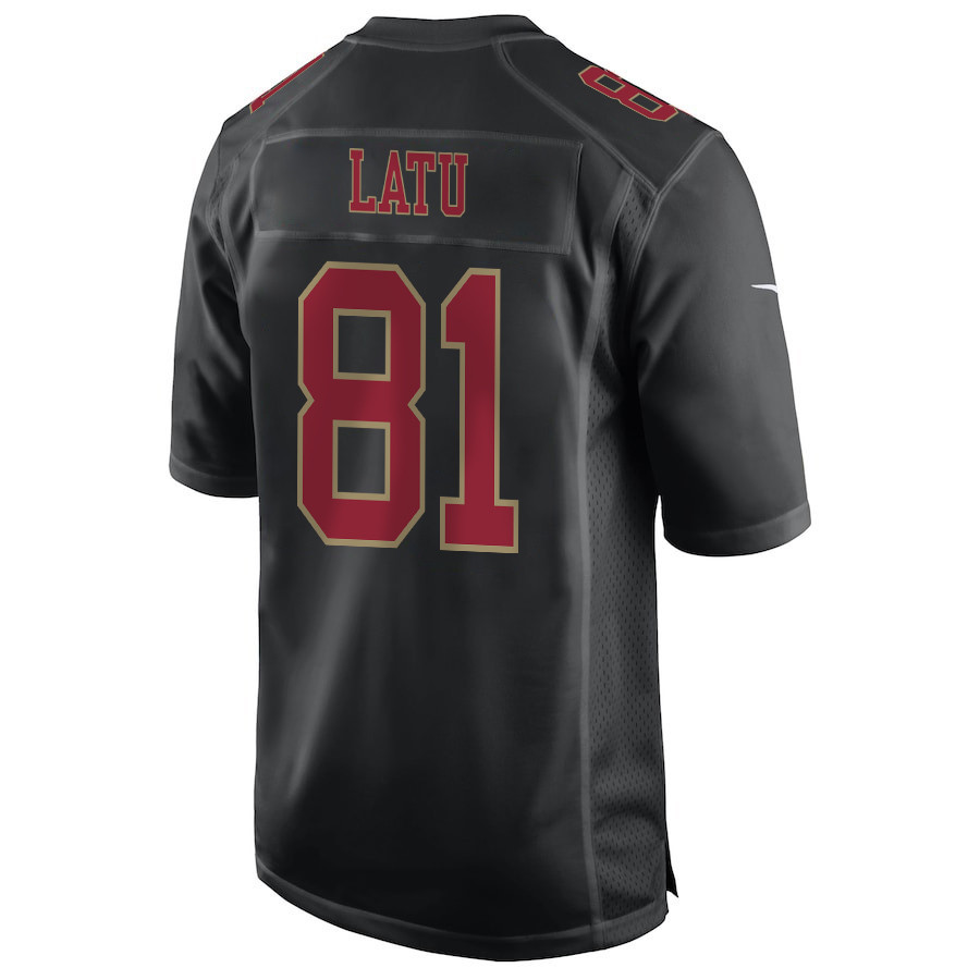 Cameron Latu 81 San Francisco 49ers Super Bowl LVIII Patch Fashion Game Men Jersey - Carbon Black JS6149 nicesnker - Image 3