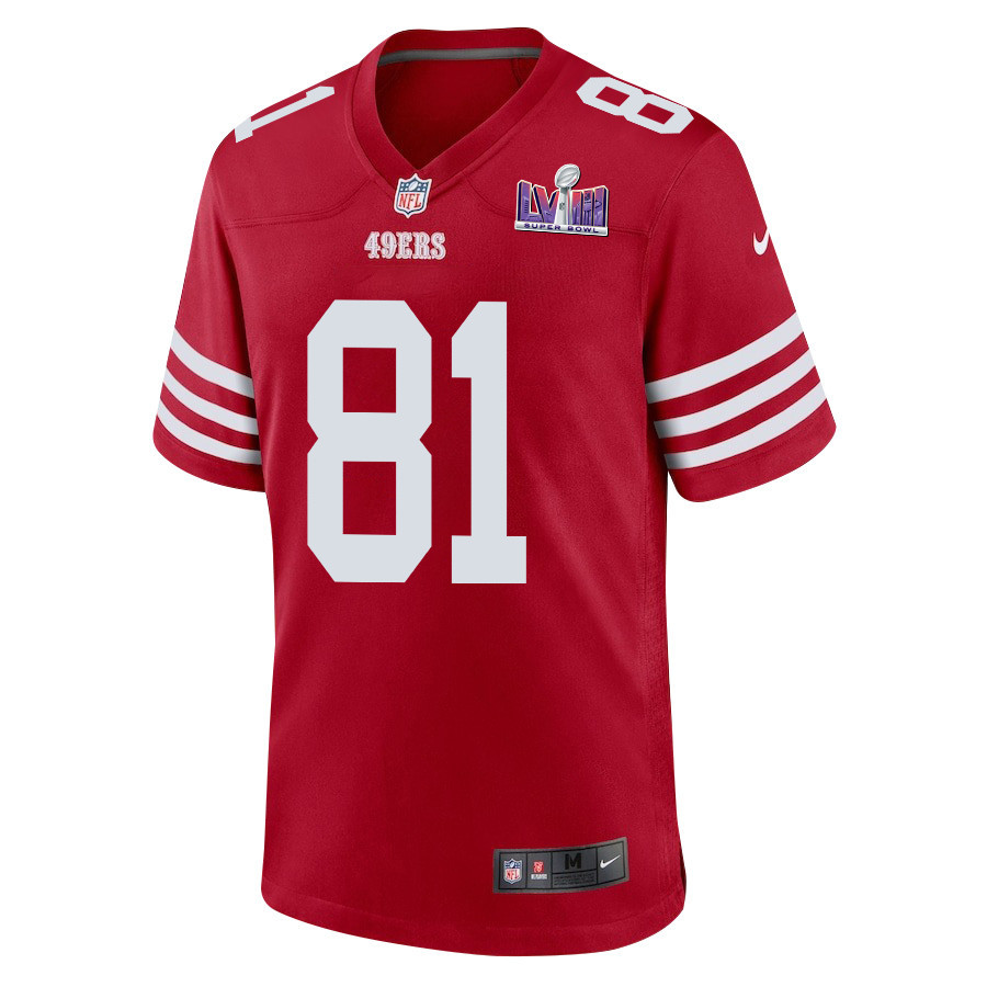 Cameron Latu 81 San Francisco 49ers Super Bowl LVIII Patch Game Men Jersey - Scarlet JS8503 nicesnker - Image 2