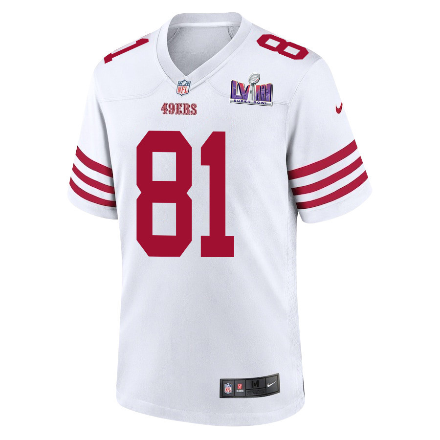 Cameron Latu 81 San Francisco 49ers Super Bowl LVIII Patch Game Men Jersey - White JS6044 nicesnker - Image 2