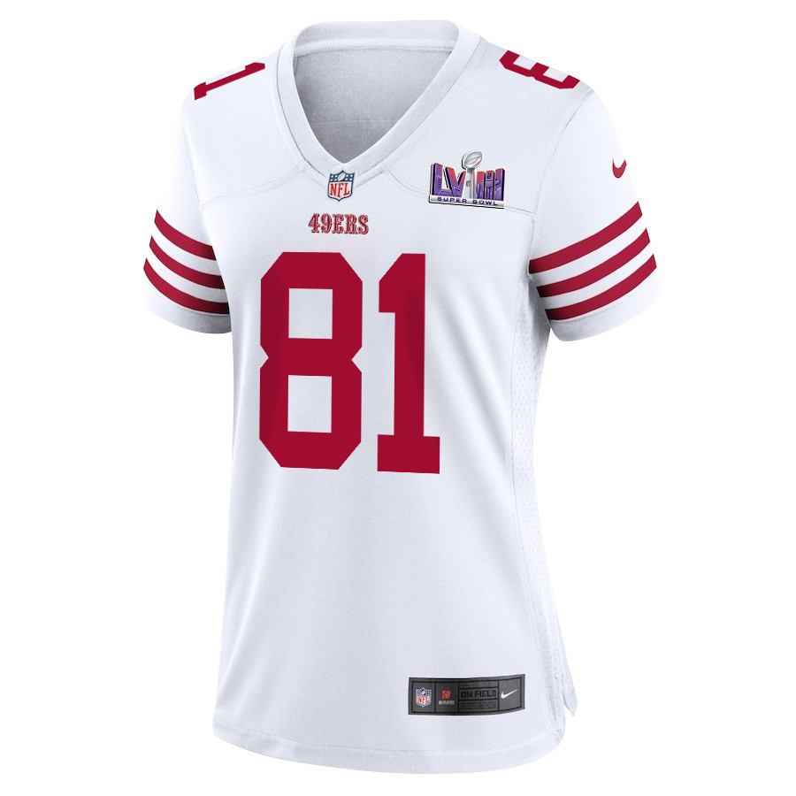 Cameron Latu 81 San Francisco 49ers Super Bowl LVIII Patch Game Women Jersey - White JS8664 nicesnker - Image 2