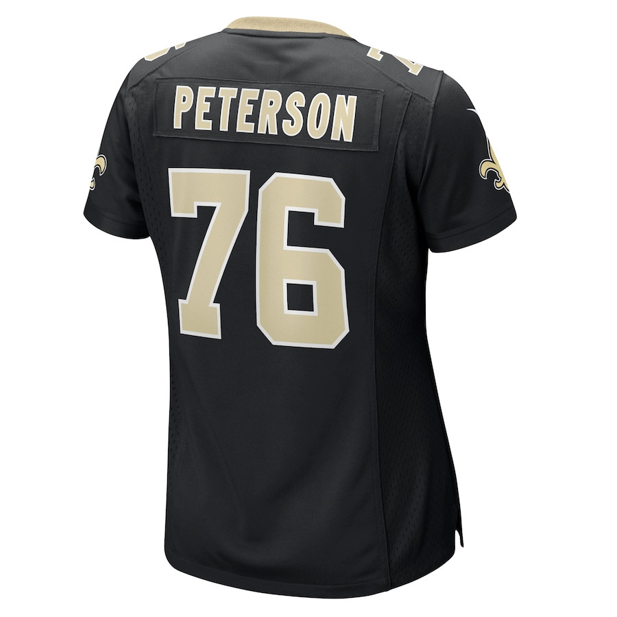 Camron Peterson 76 New Orleans Saints Women's Game Jersey - Black JS9120 nicesnker - Image 3