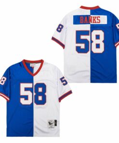 Carl Banks 58 New York Giants Two-Toned Throwback Men Jersey - Blue/White JS8339 nicesnker
