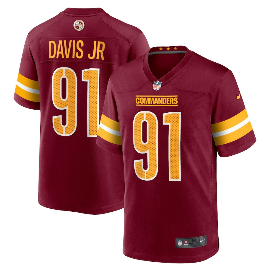 Carl Davis Jr. 91 Washington Commanders Team Game Men Jersey - Burgundy JS7427 nicesnker