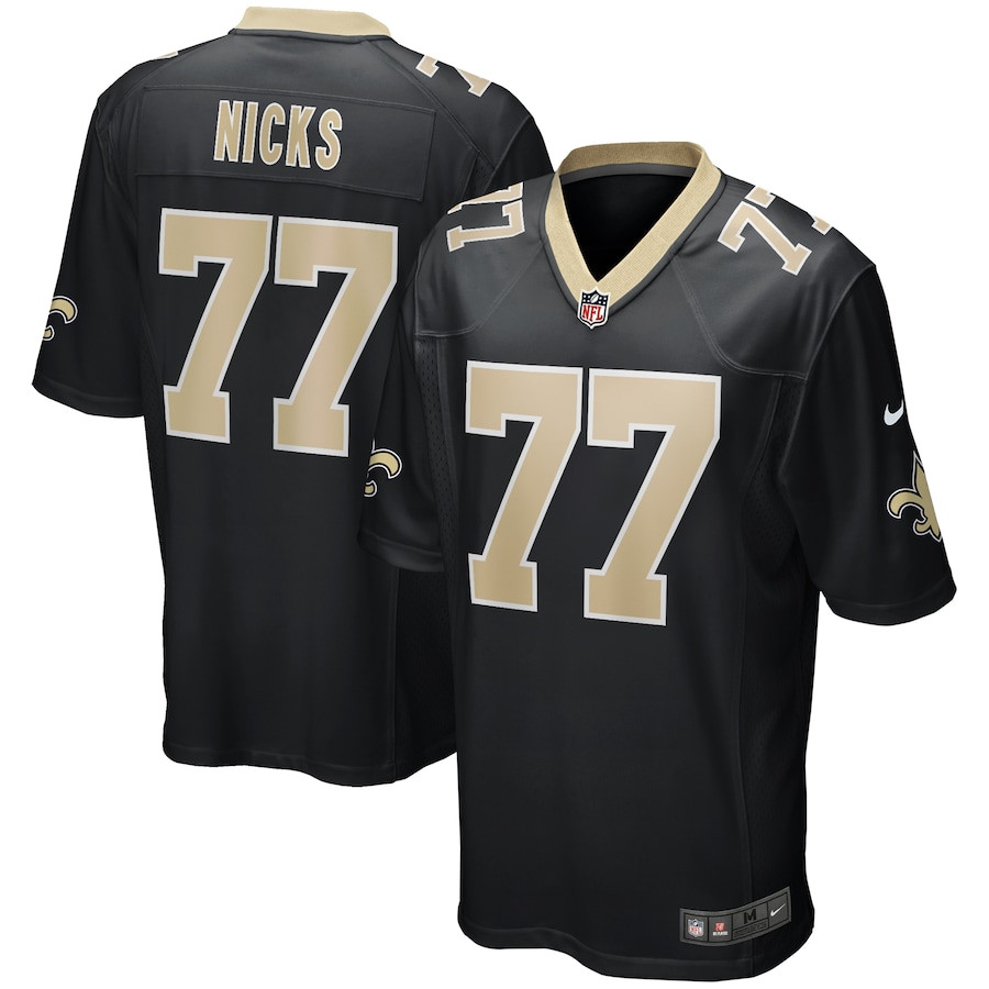 Carl Nicks 77 New Orleans Saints Men Game Retired Jersey - Black JS1384 nicesnker
