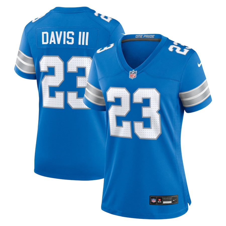 Carlton Davis III 23 Detroit Lions Women's Game Jersey - Blue JS1848 nicesnker