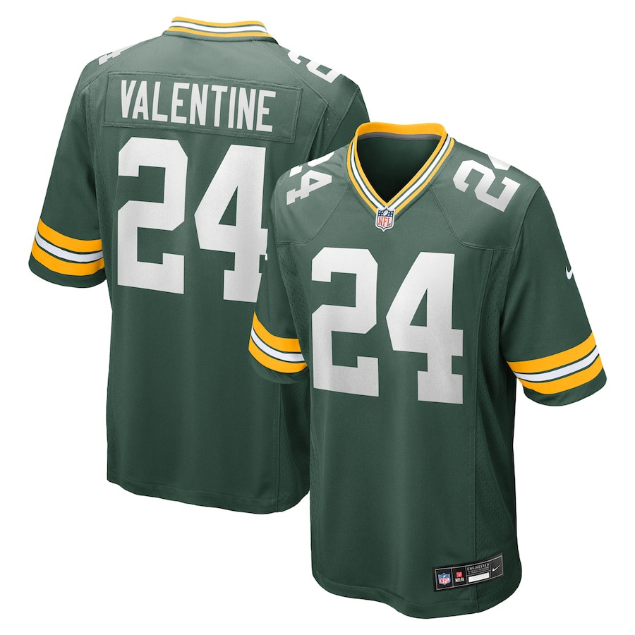 Carrington Valentine 24 Green Bay Packers Game Men Jersey - Green JS7538 nicesnker