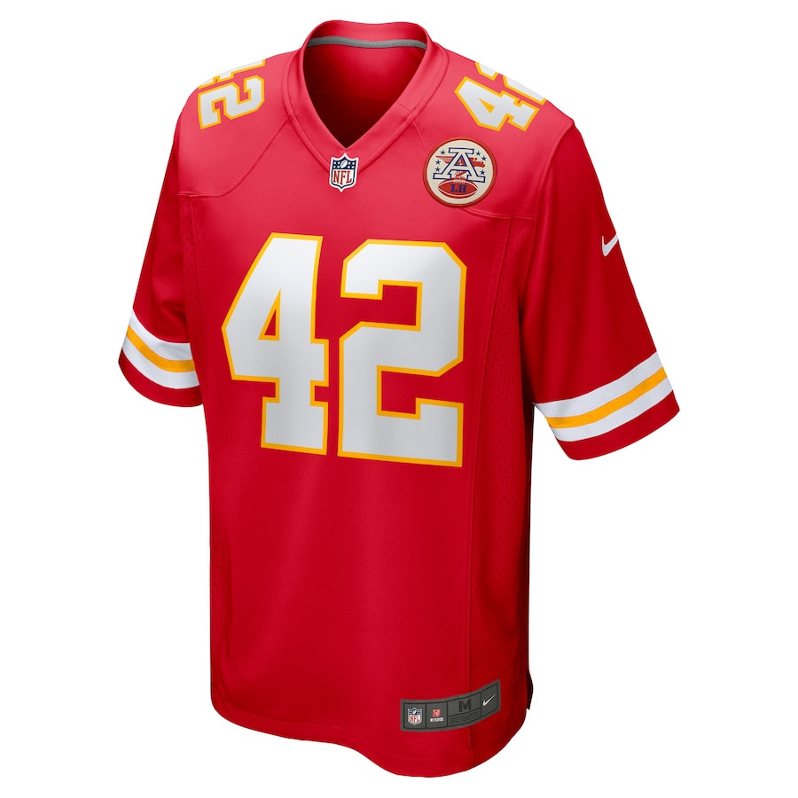 Carson Steele 42 Kansas City Chiefs Game Men Jersey - Red JS9586 nicesnker - Image 2