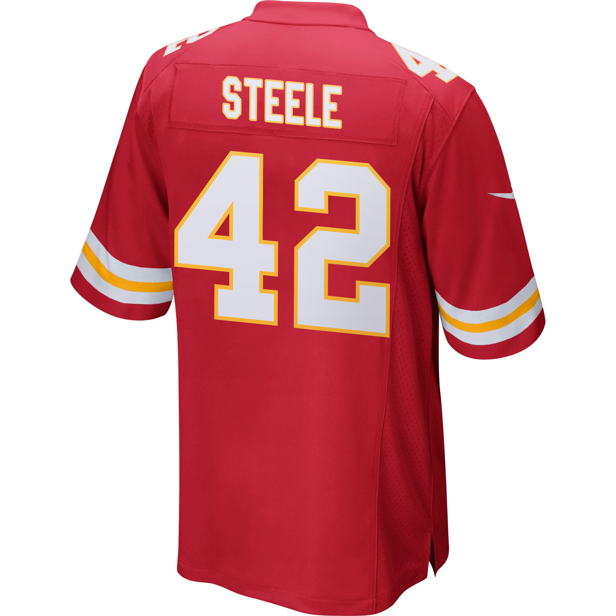 Carson Steele 42 Kansas City Chiefs Super Bowl LIX New Orleans Patch Game Men Jersey - Red JS9471 nicesnker - Image 2
