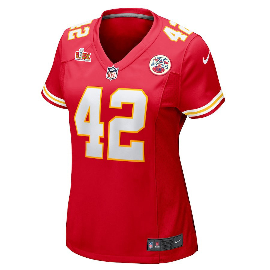 Carson Steele #42 Kansas City Chiefs Super Bowl LIX Women's Jersey - Red JS3686 nicesnker - Image 2
