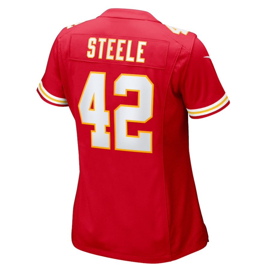 Carson Steele #42 Kansas City Chiefs Super Bowl LIX Women's Jersey - Red JS3686 nicesnker - Image 3