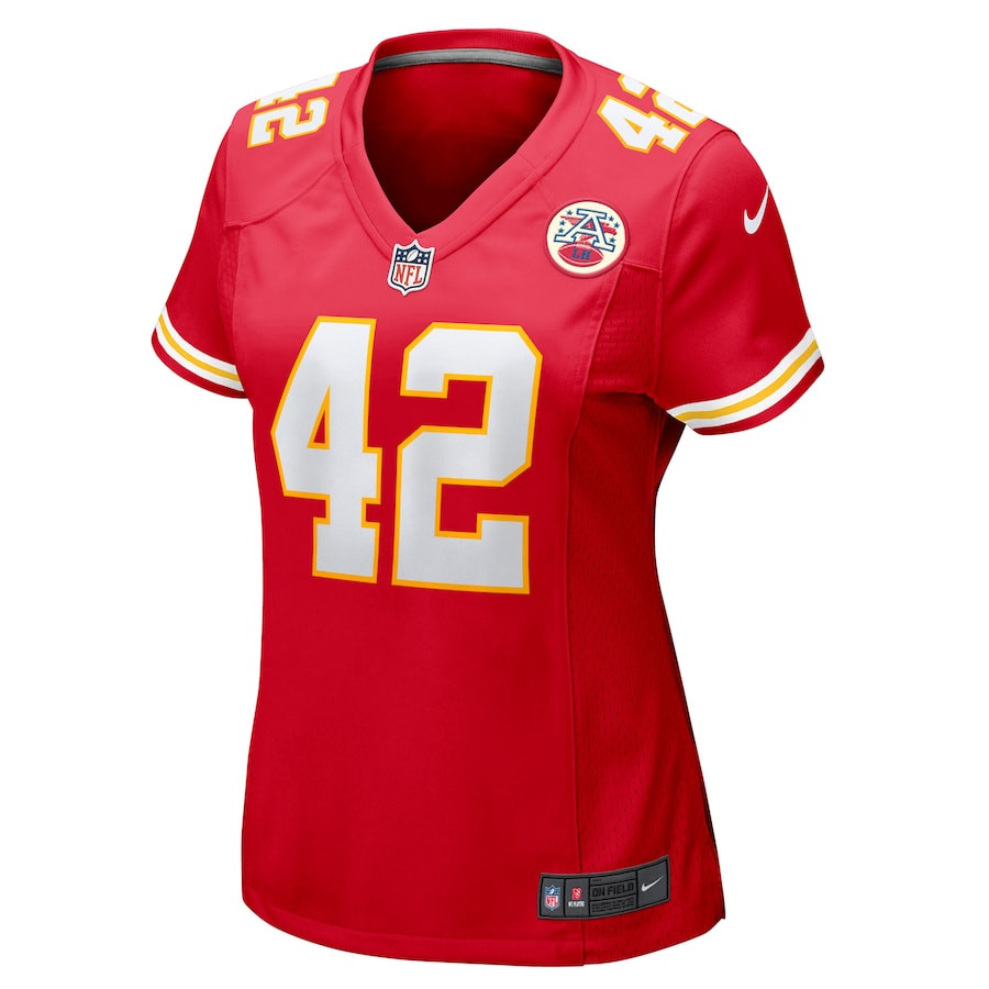 Carson Steele 42 Kansas City Chiefs Women's Game Jersey - Red JS6554 nicesnker - Image 2
