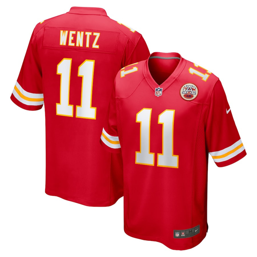 Carson Wentz 11 Kansas City Chiefs Game Men Jersey - Red JS8275 nicesnker