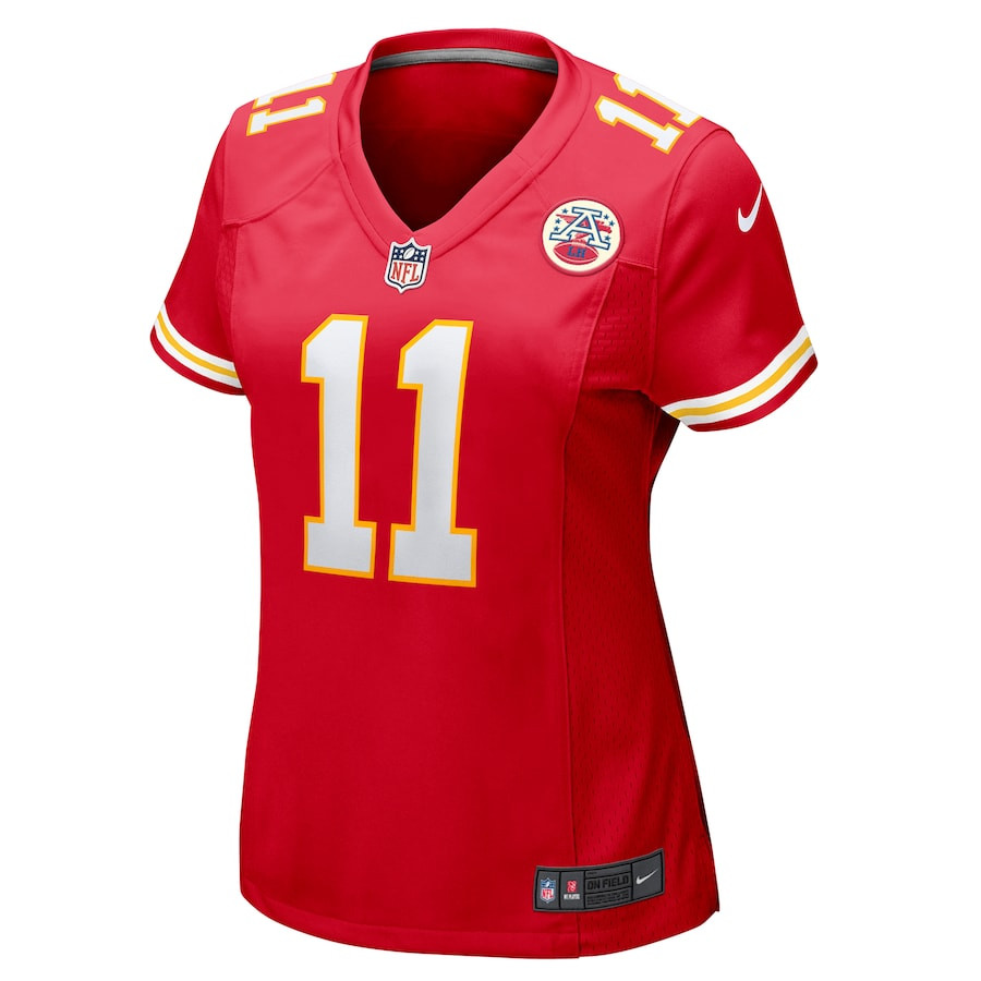 Carson Wentz 11 Kansas City Chiefs Women's Game Jersey - Red JS3022 nicesnker - Image 2