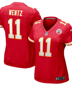 Carson Wentz 11 Kansas City Chiefs Women's Game Jersey - Red JS3022 nicesnker