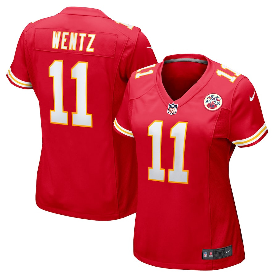 Carson Wentz 11 Kansas City Chiefs Women's Game Jersey - Red JS3022 nicesnker