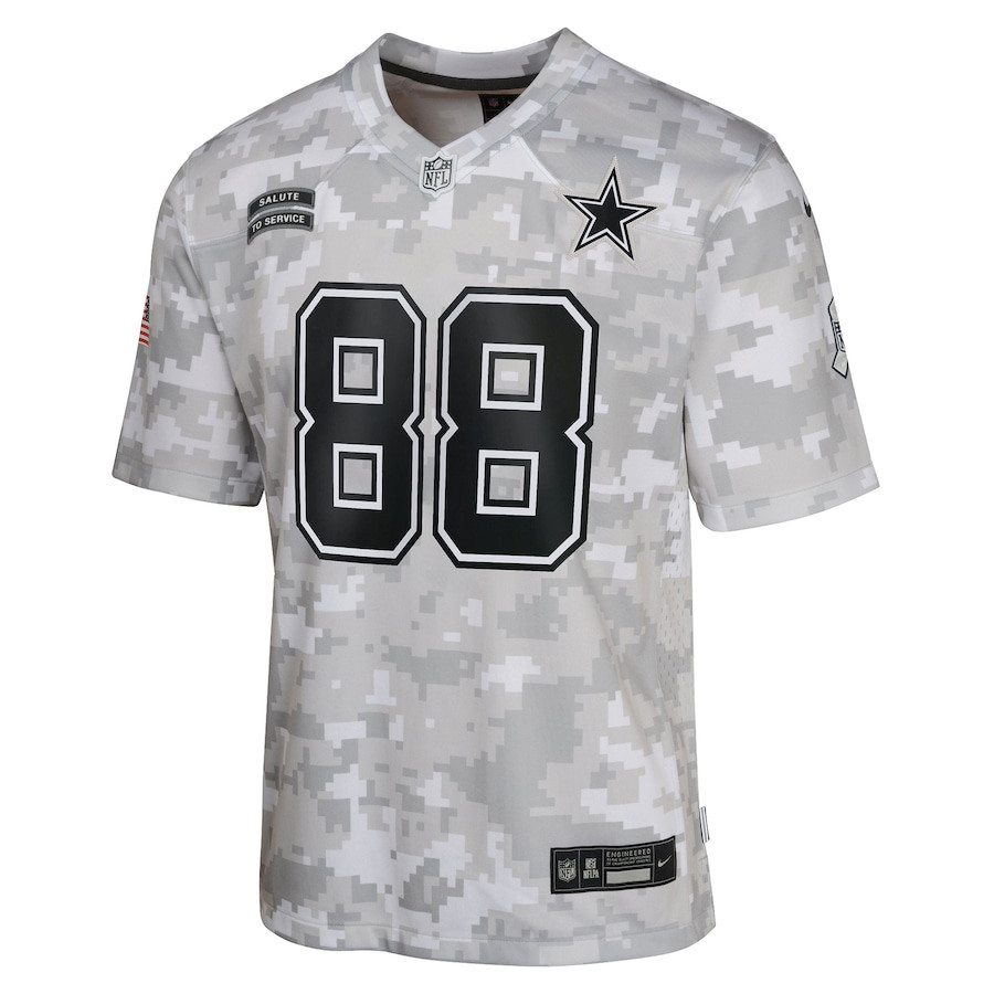 CeeDee Lamb 88 Dallas Cowboys 2024 Salute to Service Game YOUTH Jersey - Arctic Camo JS1140 nicesnker - Image 2