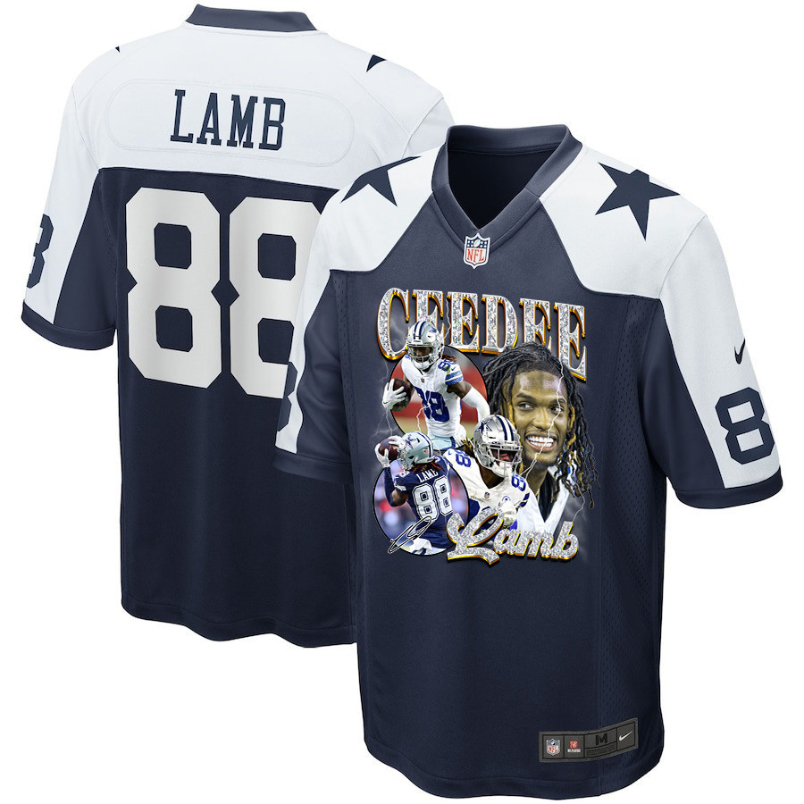 CeeDee Lamb 88 Dallas Cowboys Cee Works Hard Alternate Game Men Jersey - Navy JS2171 nicesnker