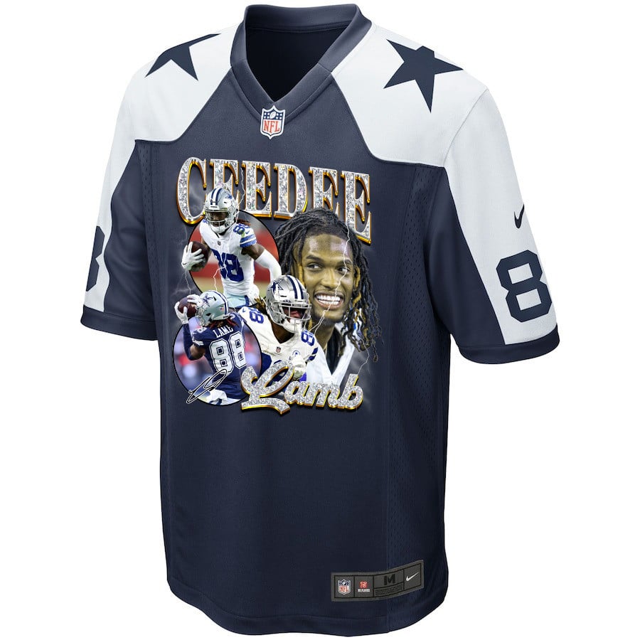CeeDee Lamb 88 Dallas Cowboys Cee Works Hard Alternate Game Men Jersey - Navy JS2171 nicesnker - Image 2
