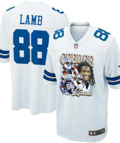 CeeDee Lamb 88 Dallas Cowboys Cee Works Hard Home Game Men Jersey - White JS2514 nicesnker