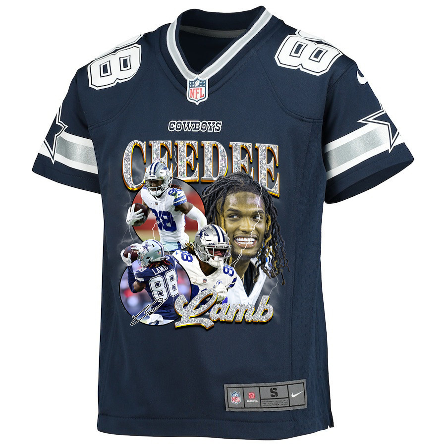 CeeDee Lamb 88 Dallas Cowboys Cee Works Hard Home Game YOUTH Jersey JS6932 nicesnker - Image 2