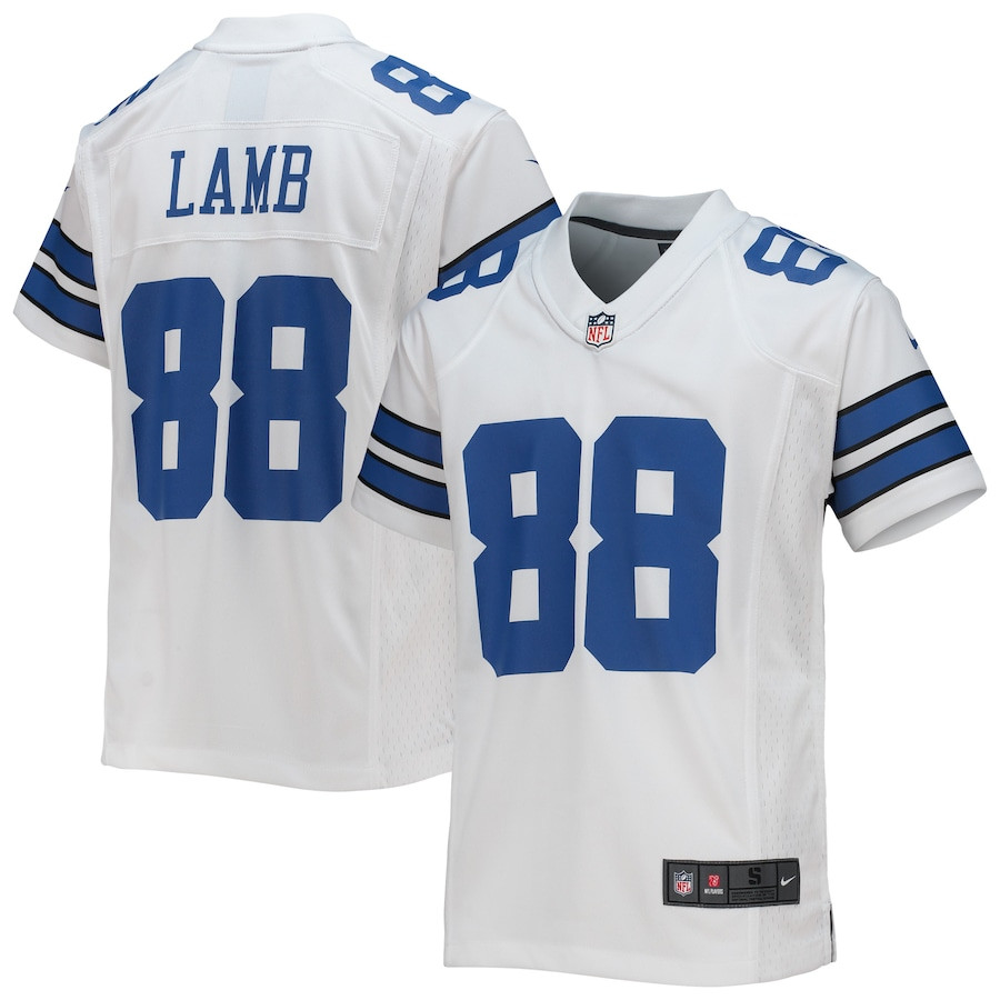 CeeDee Lamb 88 Dallas Cowboys YOUTH Game Jersey - White JS1315 nicesnker