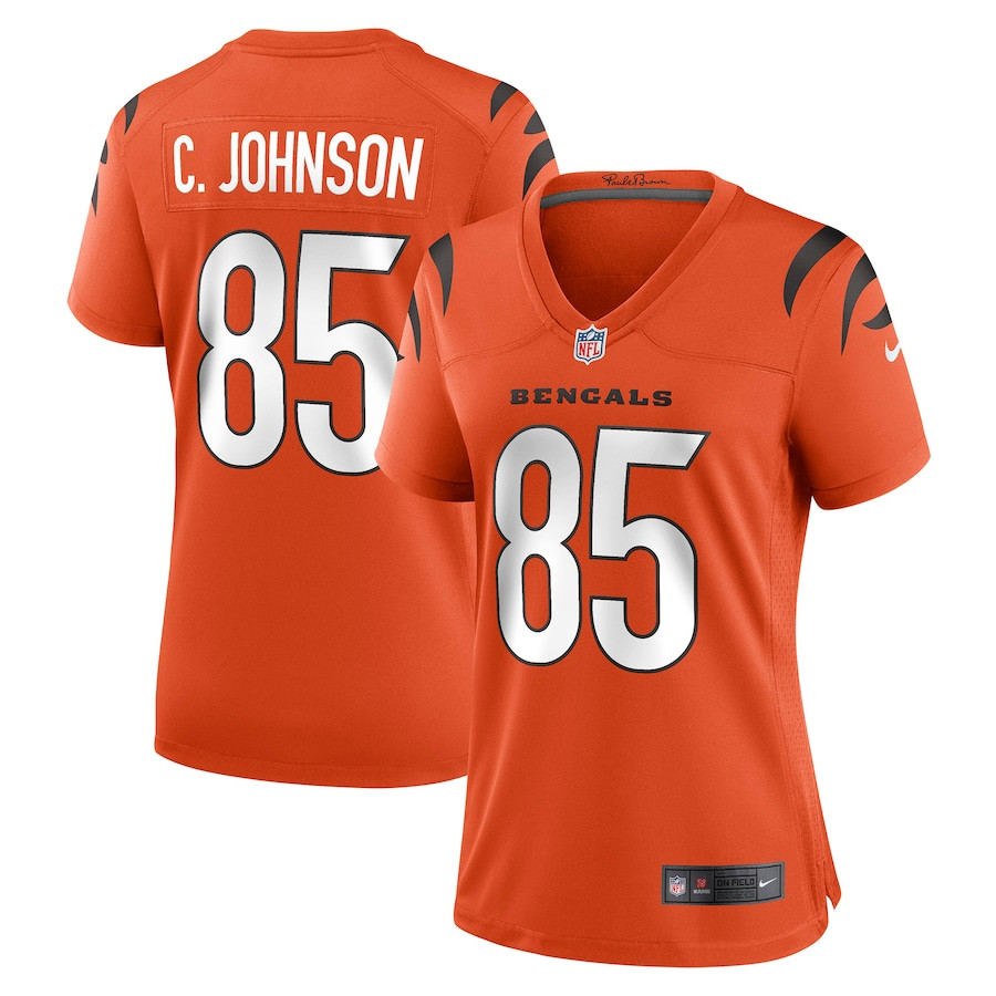 Chad Johnson 85 Cincinnati Bengals Women Retired Game Jersey - Orange JS9669 nicesnker