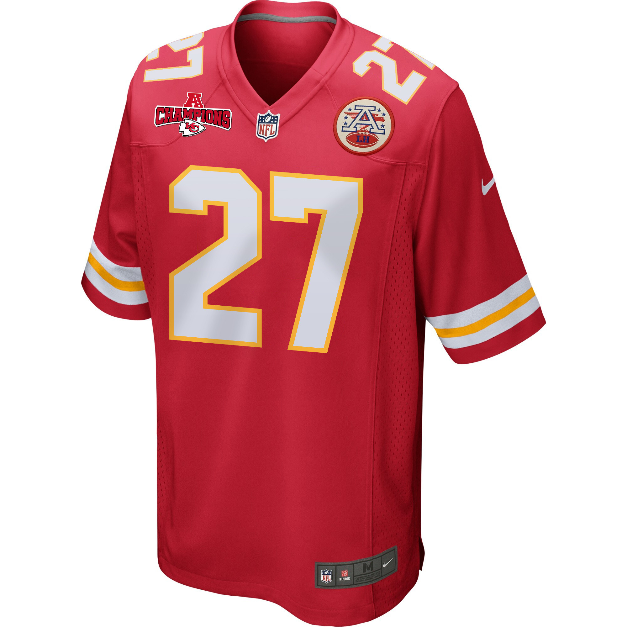 Chamarri Conner 27 Kansas City Chiefs AFC Champions Patch Game Men Jersey - Red JS9706 nicesnker - Image 2
