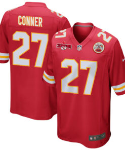 Chamarri Conner 27 Kansas City Chiefs AFC Champions Patch Game Men Jersey - Red JS9706 nicesnker