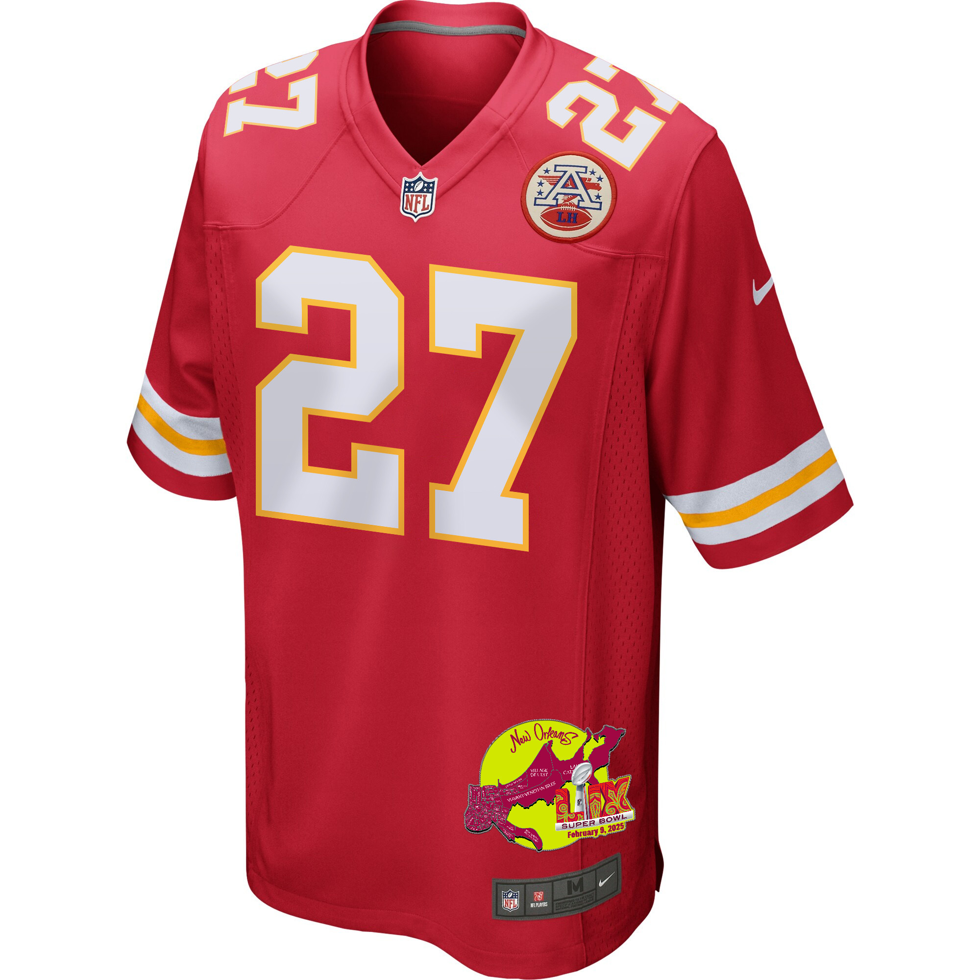 Chamarri Conner 27 Kansas City Chiefs Super Bowl LIX New Orleans Patch Game Men Jersey - Red JS1907 nicesnker - Image 3