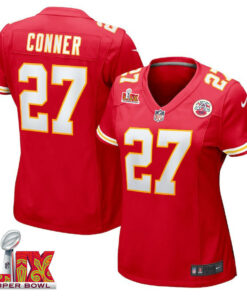 Chamarri Conner #27 Kansas City Chiefs Super Bowl LIX Women's Jersey - Red JS8507 nicesnker