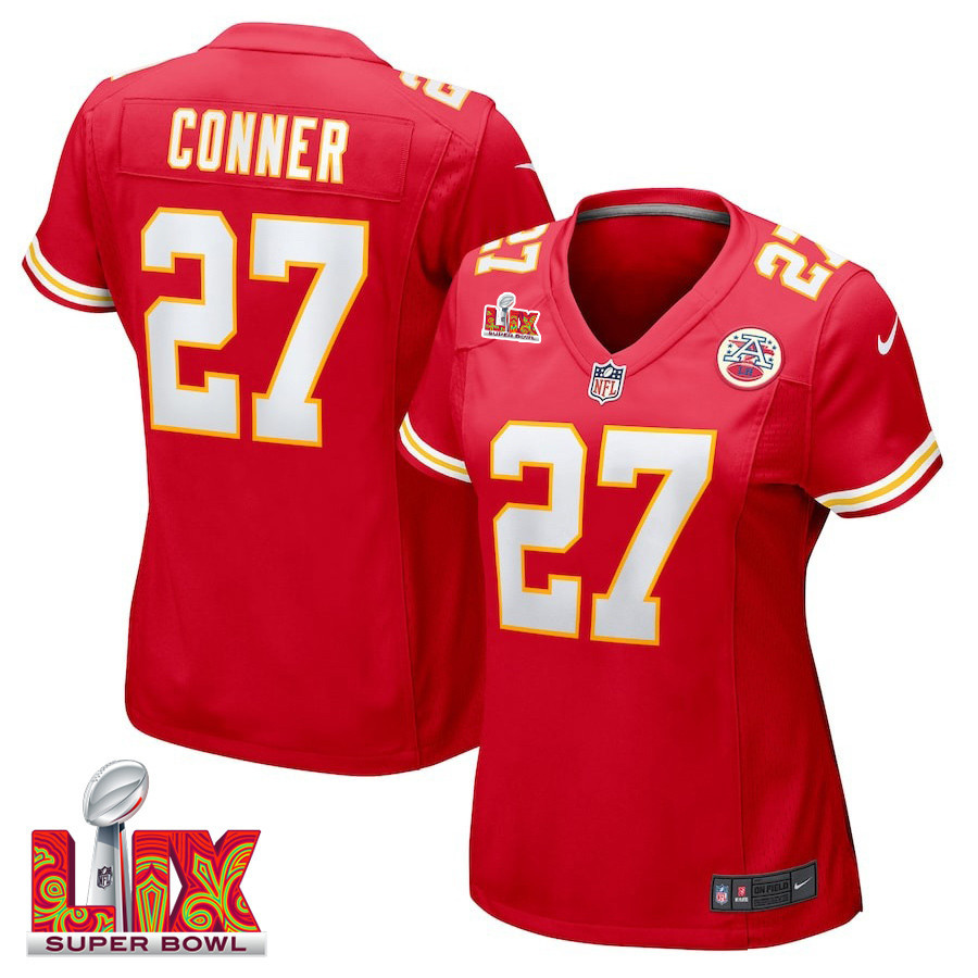 Chamarri Conner #27 Kansas City Chiefs Super Bowl LIX Women's Jersey - Red JS8507 nicesnker