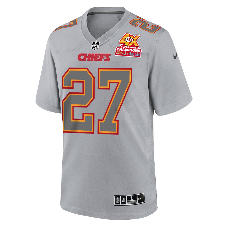 Chamarri Conner 27 Kansas City Chiefs Super Bowl LVIII Champions 4X Atmosphere Fashion Game Men Jersey - Gray JS3631 nicesnker - Image 2