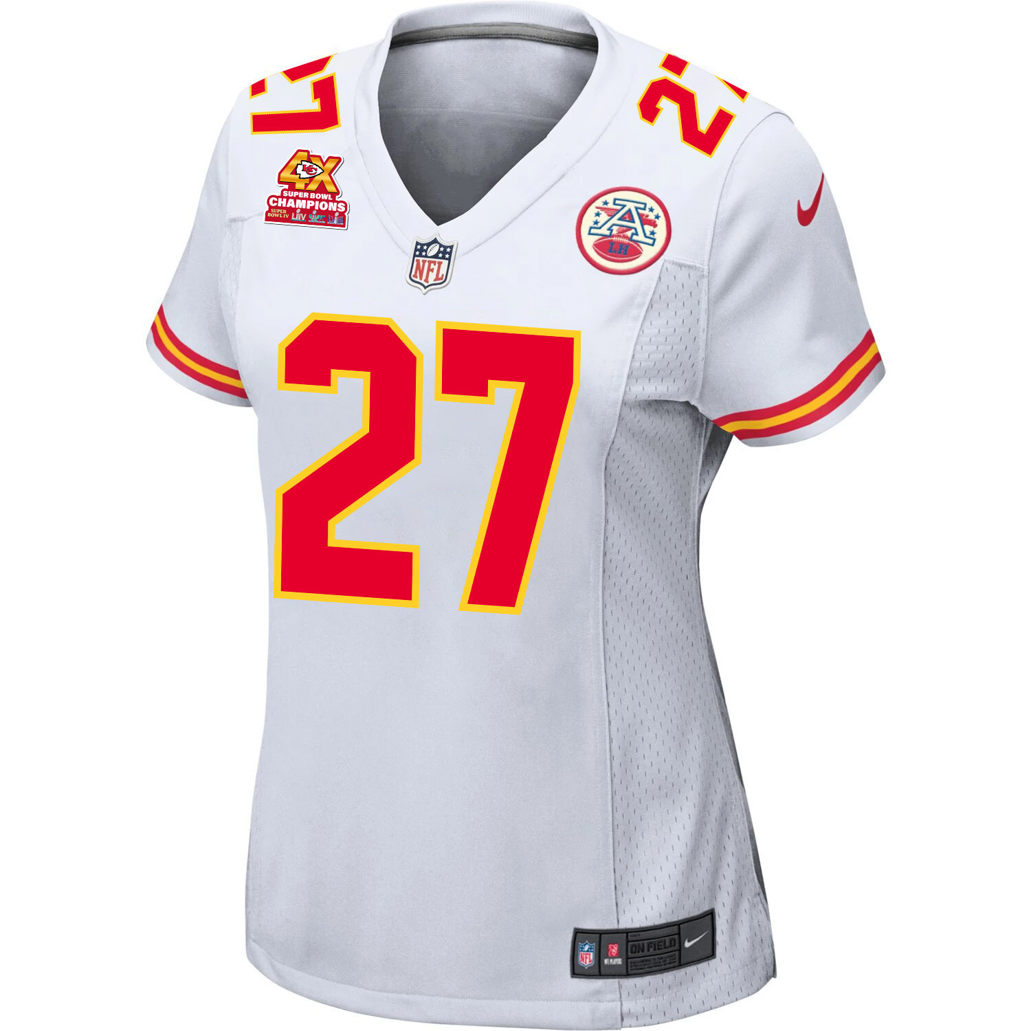 Chamarri Conner 27 Kansas City Chiefs Super Bowl LVIII Champions 4X Game Women Jersey - White JS1948 nicesnker - Image 2