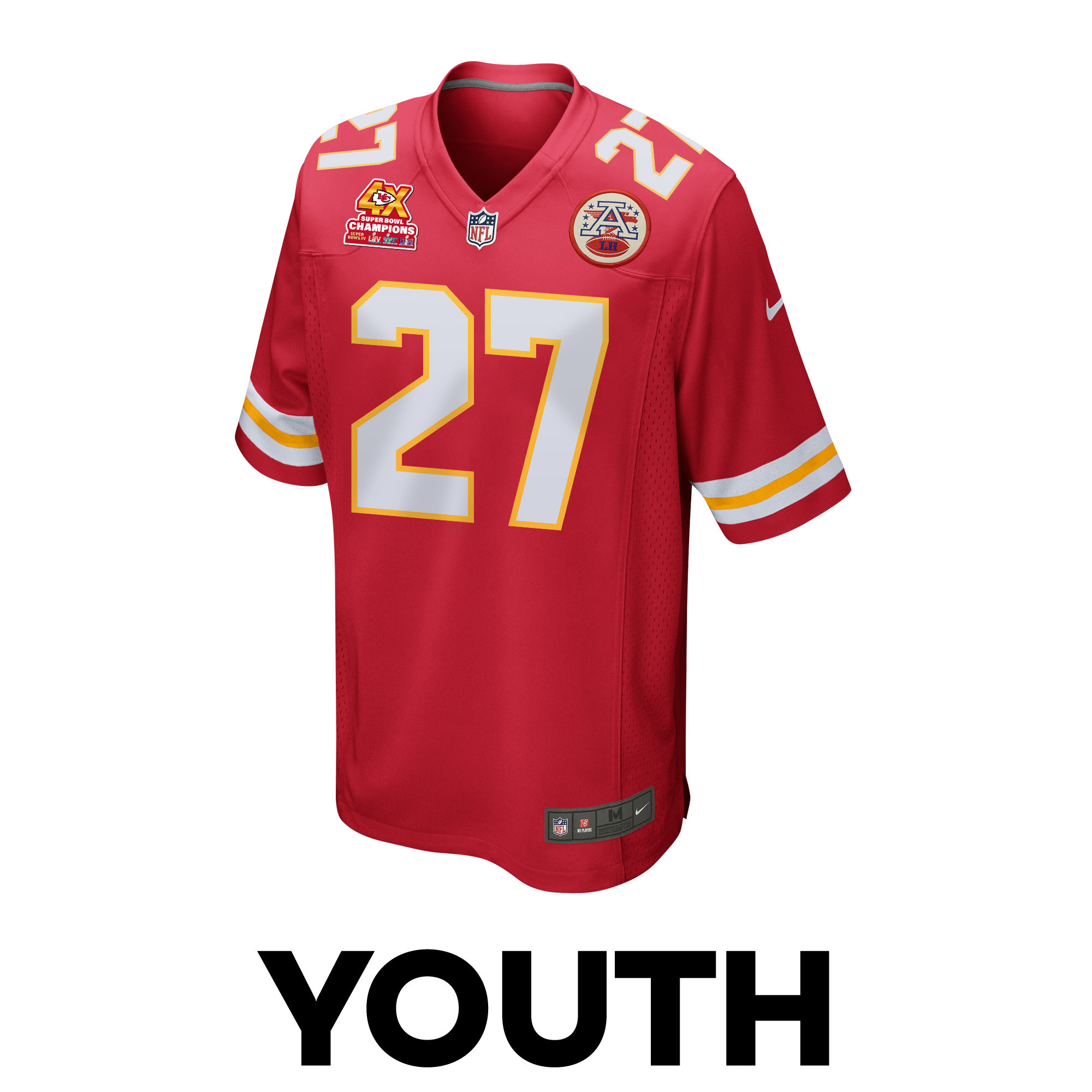 Chamarri Conner 27 Kansas City Chiefs Super Bowl LVIII Champions 4X Game YOUTH Jersey - Red JS7732 nicesnker - Image 2