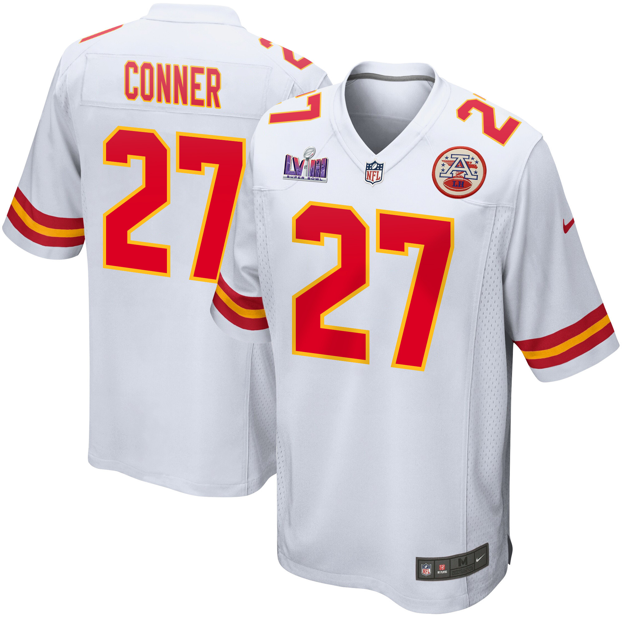 Chamarri Conner 27 Kansas City Chiefs Super Bowl LVIII Patch Game Men Jersey - White JS9741 nicesnker